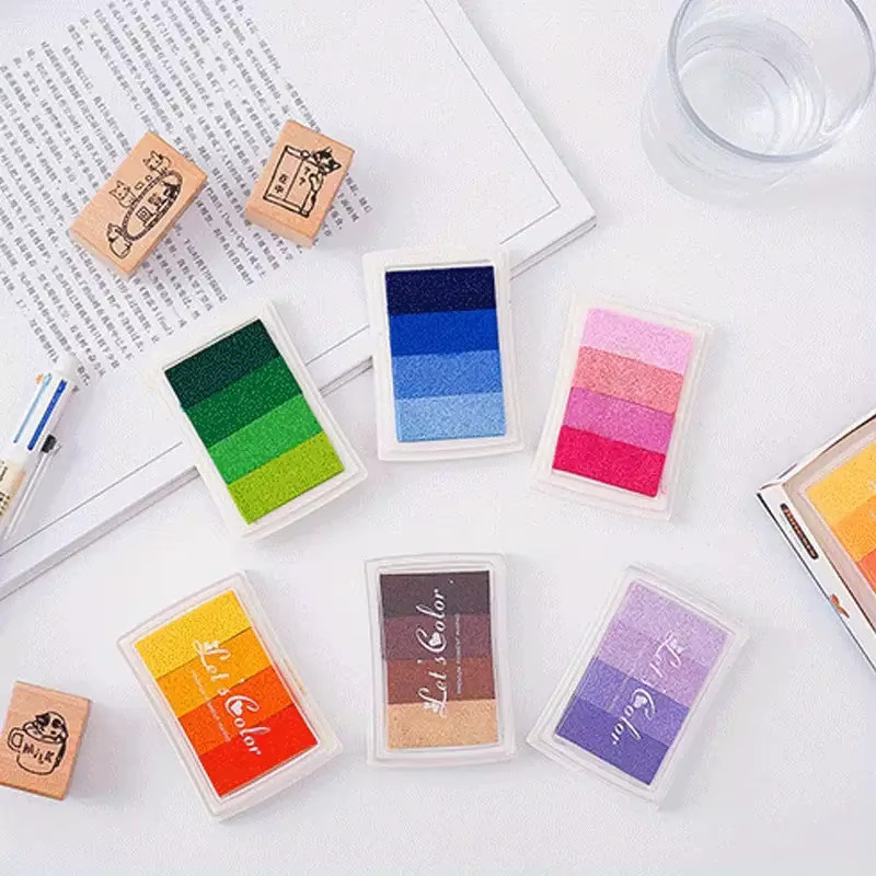6er-Pack Schwamm-Stempelkissen mit pastellfarbenem Farbverlauf auf Wasserbasis in Multicolour - Bild 3