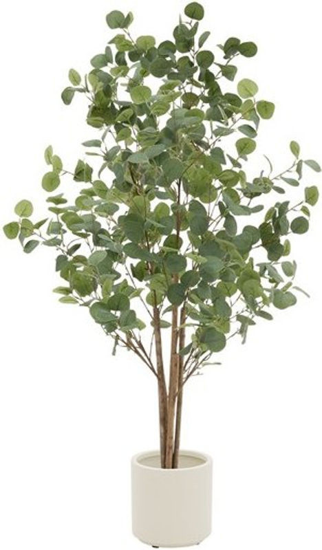 Künstlicher Eukalyptusbaum ML-Design in Grün und Braun mit Naturholzstamm, Höhe: 150 cm - Bild 1