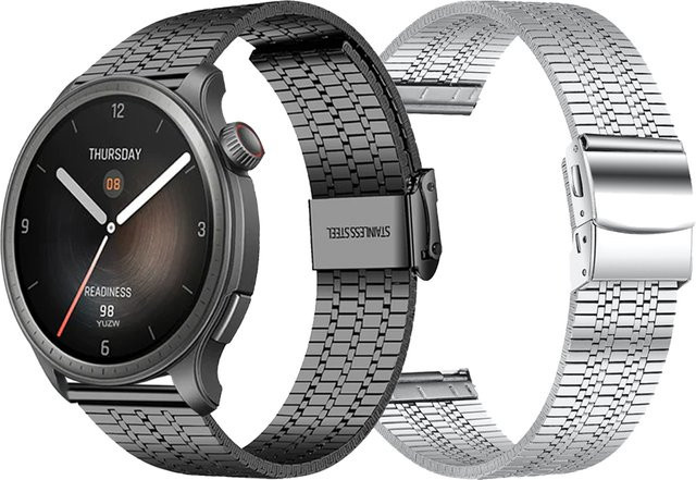 Uhrenarmband Edelstahl, Silber, Unisex, 20 22 mm - Bild 1