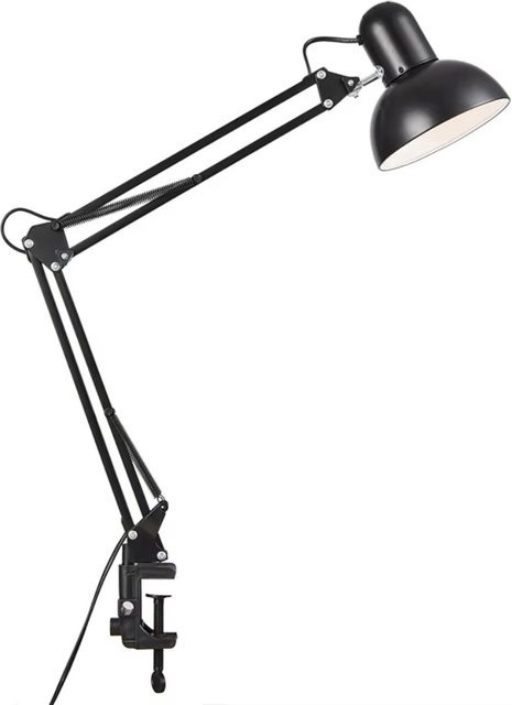 JOYINLED Verstellbare LED-Schreibtischlampe mit Clip und E27-Fassung in Schwarz - Bild 1