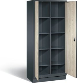 C+P Wäsche-Spind Evolo mit Front in Sen-Esche und Korpus in Anthrazitgrau, H x B x T: 180 x 81 x 50 cm - Bild 1