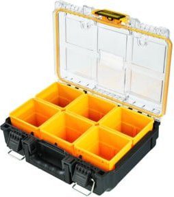 DeWalt Toughsystem 2.0 Halbformat Organizer Werkzeugkiste, transparent/gelb, B/T/H: 36,5 x 26,2 x 12,7 cm - Bild 2