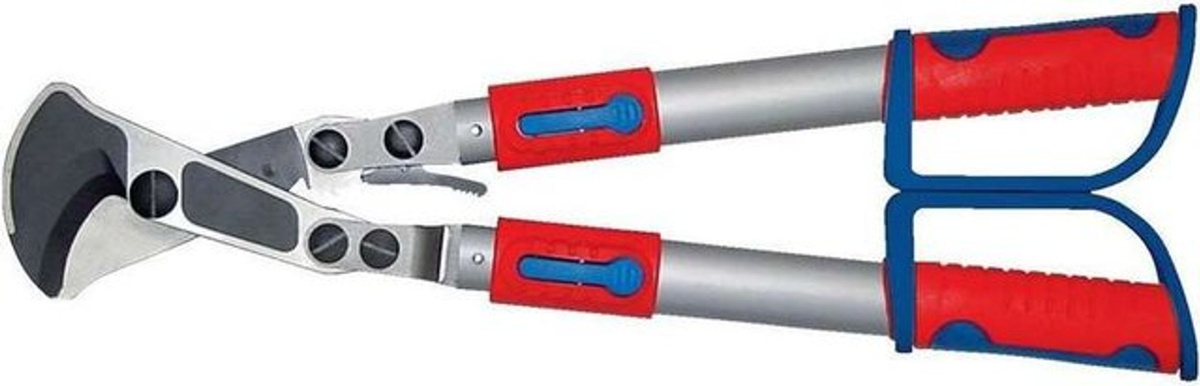 Knipex Kabelschere mit Ratschenprinzip und Teleskopschenkeln, Mehrkomponenten-Hüllen, Multicolor, 570 mm - Bild 2