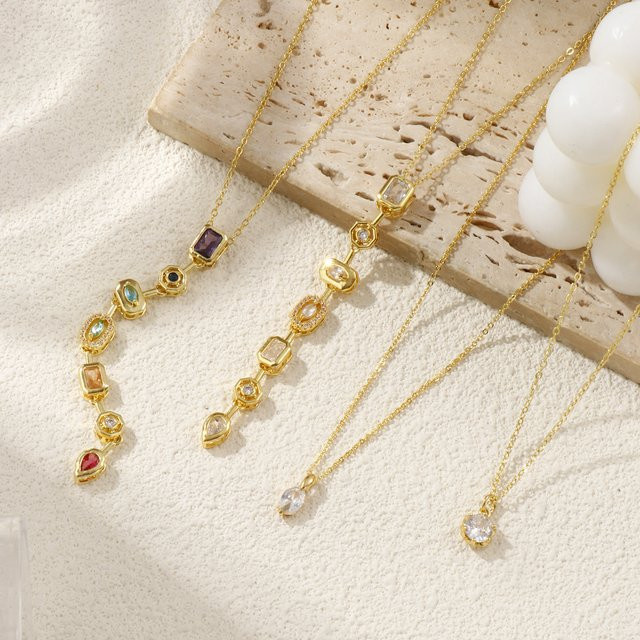 8seasons Halskette Messing, Gold, Zirkonia, Damen - Bild 1