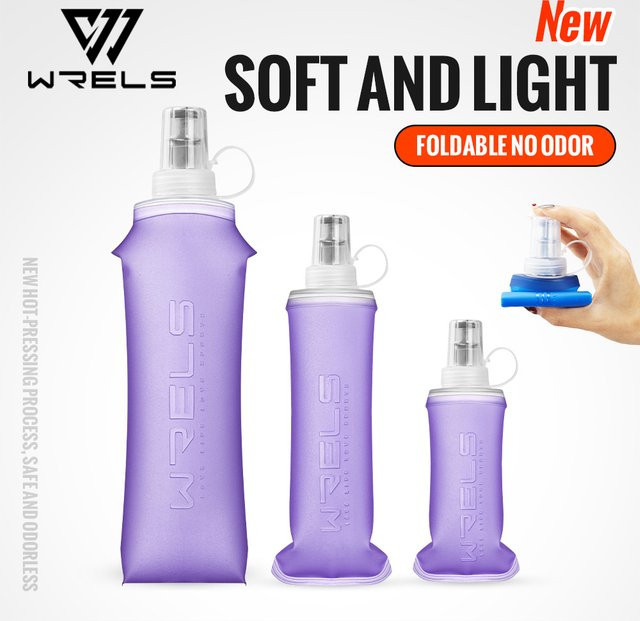 WRELS Faltbare Wasserflasche BPA-frei in Blau für Outdoor Camping Wandern und Reisen - Bild 1