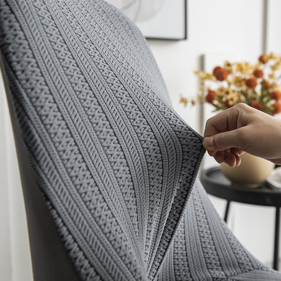 BRHUIXUE Elastische Stuhlhussen im Jacquard-Design, dehnbare Schonbezüge für Esszimmerstühle, waschbar, 1 Stück - Bild 1