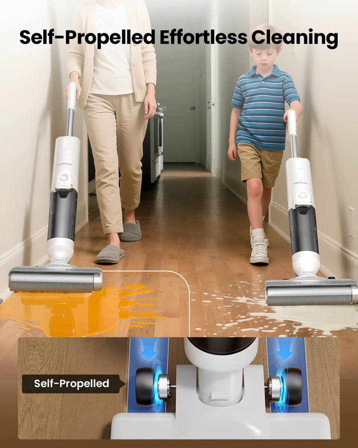 Proscenic F10 Ultra 3-in-1 Kabelloser Nass-Trocken-Staubsauger in Weiß mit LED-Display, Selbstreinigungsfunktion und 1,3 l Doppel-Wassertank - Bild 4