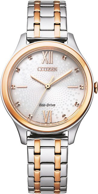 Citizen Armbanduhr, Solar, Edelstahl, Weiß, 30 mm, Damen - Bild 1