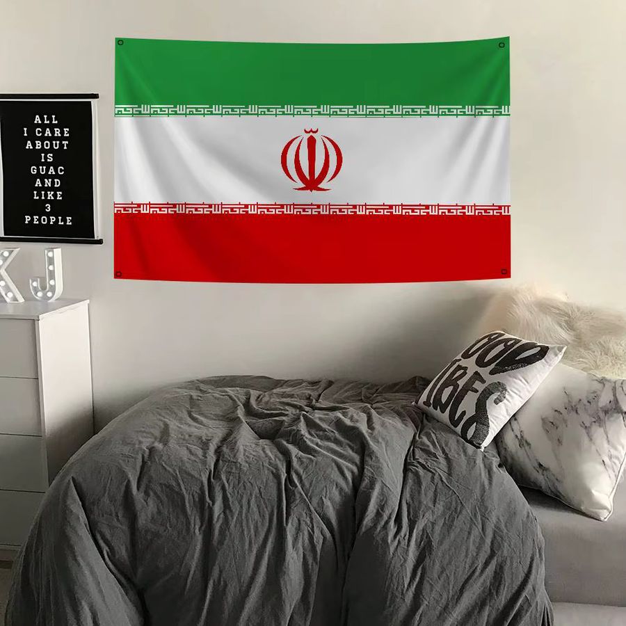 Iran-Flagge aus Polyester mit Ösen für Outdoor-Dekoration und Raumästhetik in Grün, Weiß und Rot - Bild 2