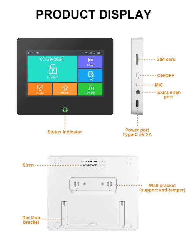 Tuya Smart Home Security Alarm System mit WiFi, GSM und TFT-Bildschirm zur Steuerung per App - Bild 5