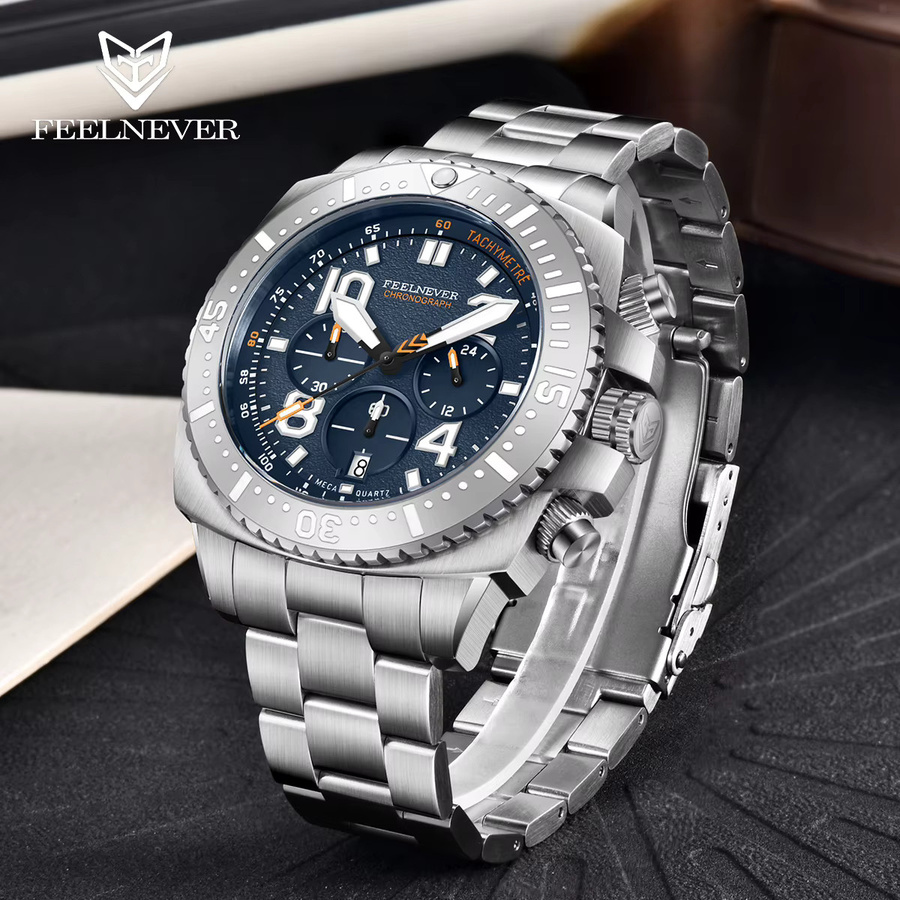 FeelNever Armbanduhr, Quarz, Automatik, Edelstahl, Saphirglas, Herren - Bild 3