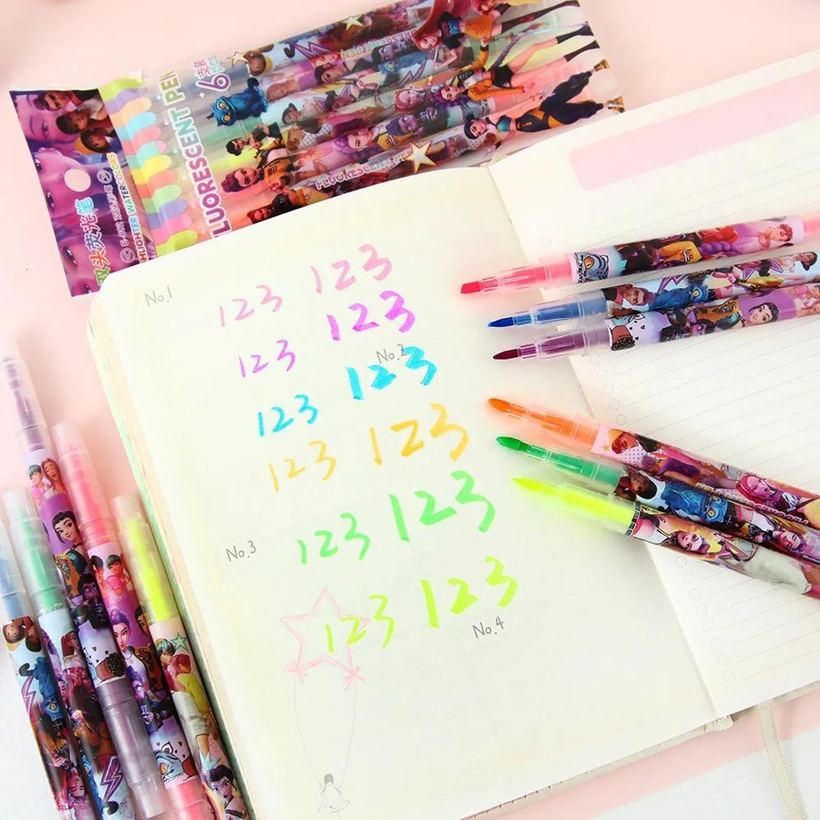 Huntrix Rumi Anime Doppelspitzen Highlighter Set in Multicolour für Journaling und Zeichnen - Bild 2
