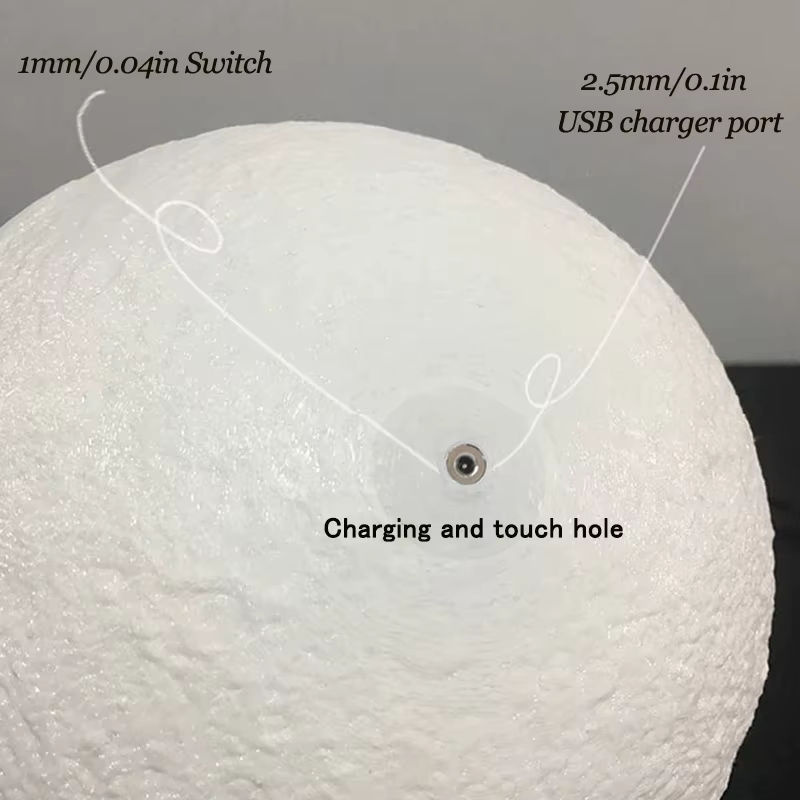 DOUWENXI 3D LED Mondlampe als Nachtlicht mit Touch-Funktion für Kinderzimmer und Schlafzimmer - Bild 5
