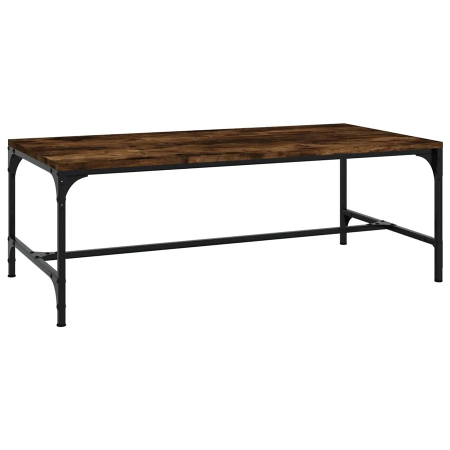 vidaXL Couchtisch aus Holzwerkstoff in Räuchereiche mit industrieller Note, B/T/H: 100 x 50 x 35 cm - Bild 2