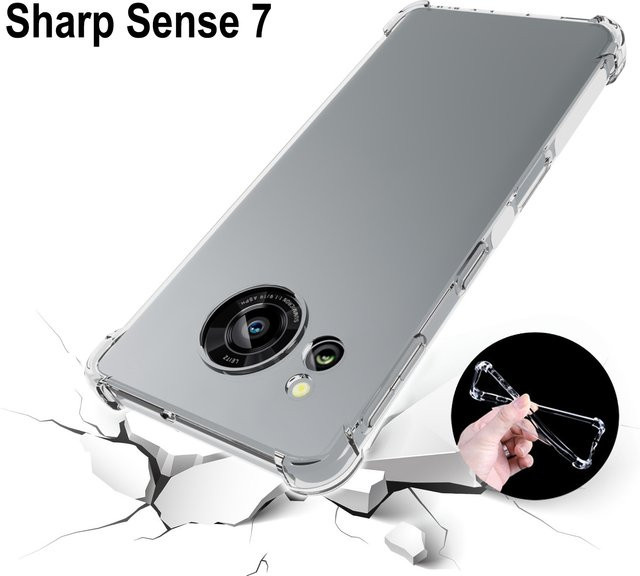 Stoßfeste Silikon Schutzhülle für Sharp Aquos Sense 7 in Transparent mit Airbag-Technologie - Bild 1
