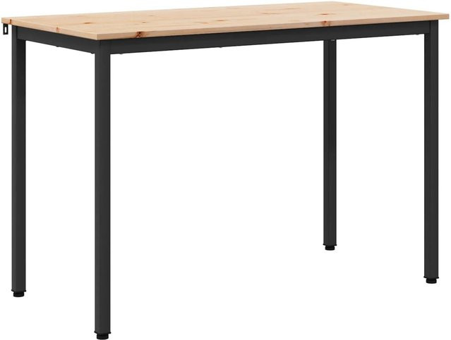 vidaXL Esstisch aus massivem Kiefernholz in Braun, B/T/H: 110 x 55 x 75 cm - Bild 1