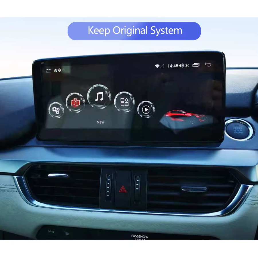 SINOSMART 10,25 Zoll Android Dual-System Bildschirm für Mazda 6 Mazda6 Atenza GL 2017–2022 High Version in Schwarz mit CarPlay und Beibehaltung der Fahrzeugfunktionen - Bild 2