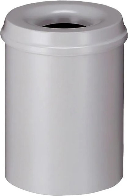 PROREGAL Selbstlöschender Papierkorb und Abfallsammler aus Metall in Grau, H x Ø: 36 x 26 cm, 15 Liter - Bild 1
