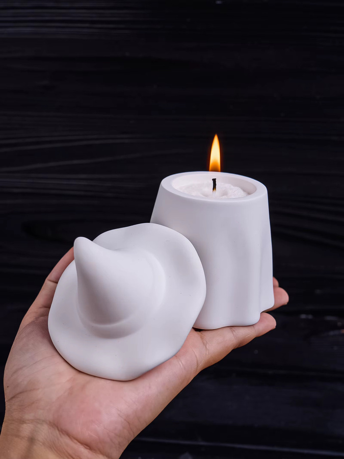 UDOCOOL Silikonform für DIY Geist Kerzen und Beton-Gussformen in Weiß - Bild 2