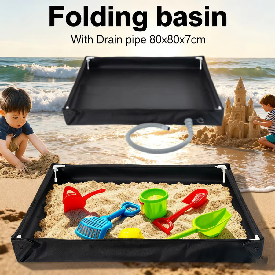 Shunmaii Faltbare Duschwanne Schwarz mit 80 cm Abflussrohr für Camping und Wohnmobil - Bild 3