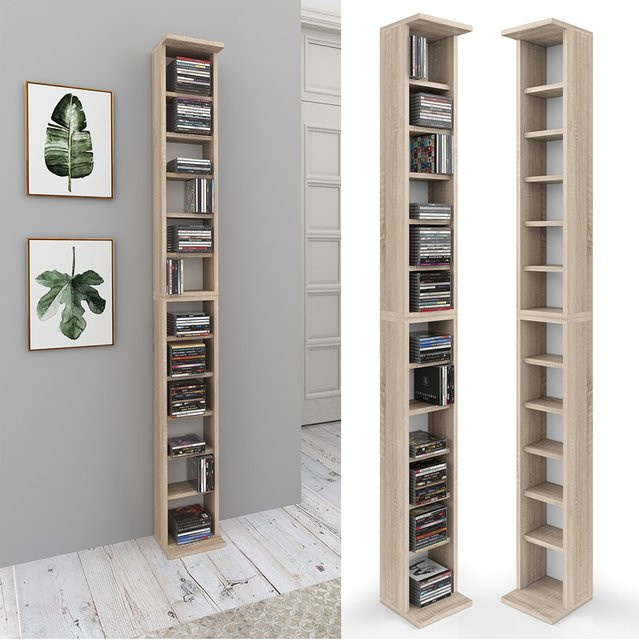 VICCO Wandregal als CD- und DVD-Ständer sowie Bücherregal in Sonoma, beige/braun - Bild 1