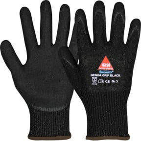 Hase Schnittschutzhandschuhe Genua Grip Black mit Dyneema und Nitrilbeschichtung, Größe 7 - Bild 1