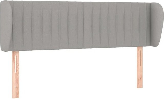 vidaXL Kopfteil mit Ohren in Hellgrau, gepolstertes Stoff-Kopfteil für das Schlafzimmer, B/T/H: 147 x 23 x 78/88 cm - Bild 1