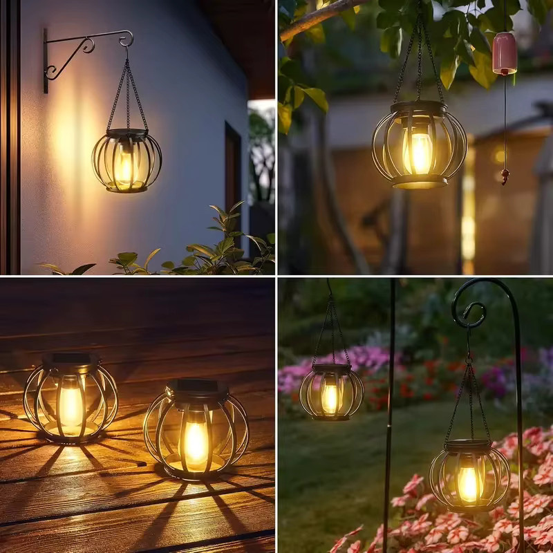 Leclstar Solarlaternen Set aus Metall mit warmweißem Filament-Licht für Garten und Terrasse - Bild 6