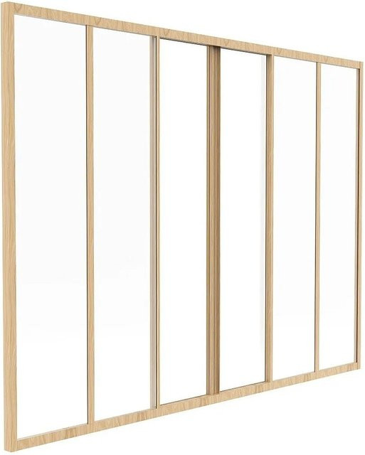 Vente-unique Glaswand Ravena Schiebetür aus Aluminium und Glas in Beige und Transparent, Breite: 180 cm, Höhe: 130 cm - Bild 1