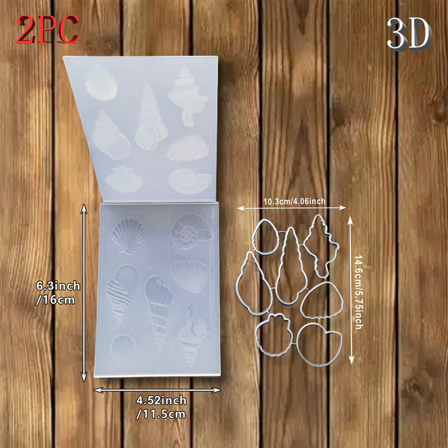 Exquisi 3D-Prägefolder und Stanzset mit Blumenmuster für DIY-Kartenherstellung und Scrapbooking im Ozean-Thema - Bild 2