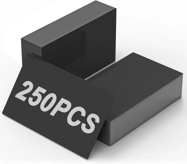 NEJE 250 Stück blanko Aluminium-Visitenkarten aus Metall in Schwarz für Lasergravur und DIY-Projekte - Bild 1