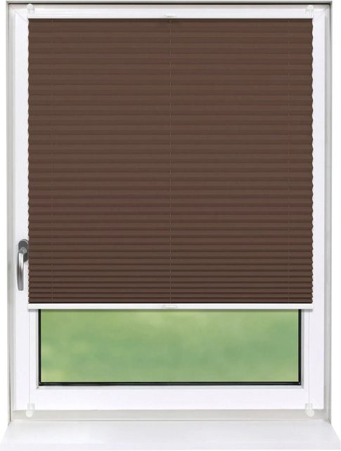 Deco-Raum Plissee Basic Klemmfix Braun Blickdicht B: 55 cm, H: 150 cm - Bild 1