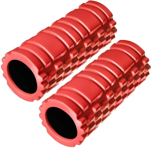 Tectake Faszienrollen Set mit verschiedenen Noppenzonen zur Triggerpunkt Selbstmassage, Rot, B/T/H: 33,5 x 14,5 x 14,5 cm - Bild 1