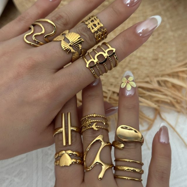 RINHOO FRIENDSHIP Ring Edelstahl, Gold, Damen - Bild 1