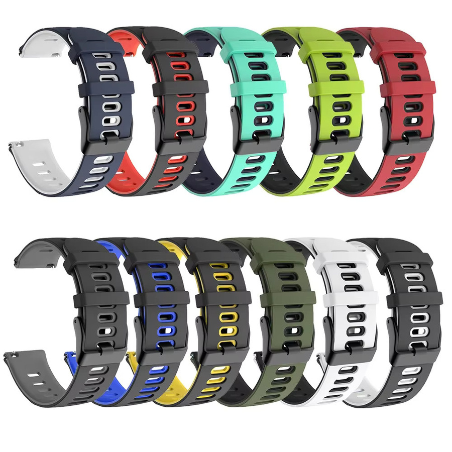 Uhrenarmband Silikon, zweifarbig, 22 mm, Unisex - Bild 1