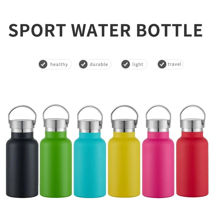 WATERSY Isolierter Edelstahlbecher Mini Thermos-Wasserflasche mit Griff, Dunkelblau, 350 ml - Bild 3