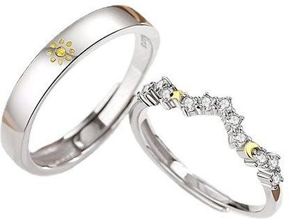 Lucky Star Jewelry Paarring, 925 Silber, Sonne und Mond, Unisex - Bild 1