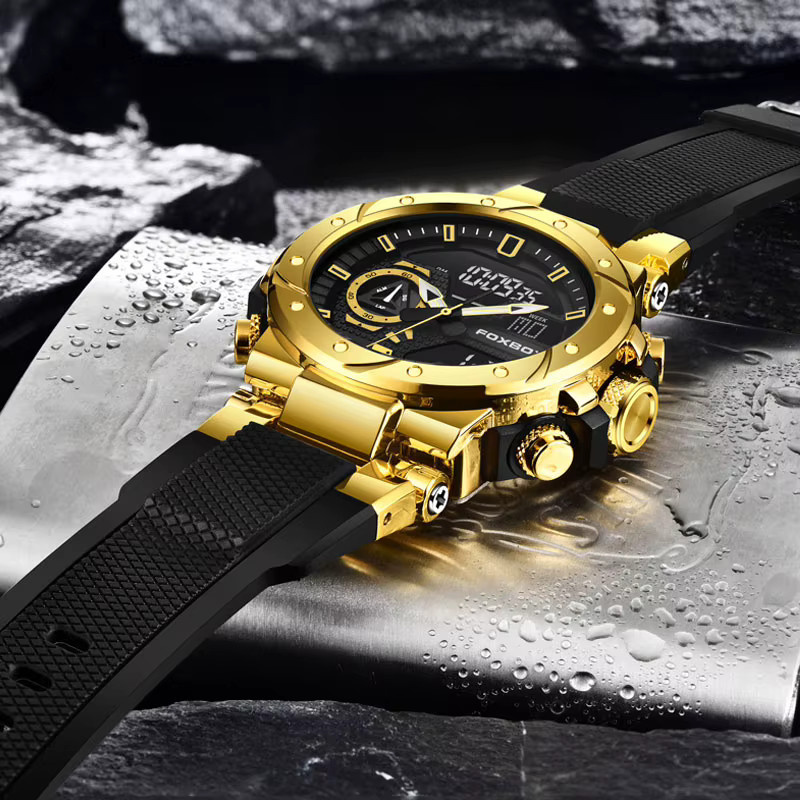 FOXBOX Digitaluhr, Chronograph, Quarz, Schwarz, Herren - Bild 4