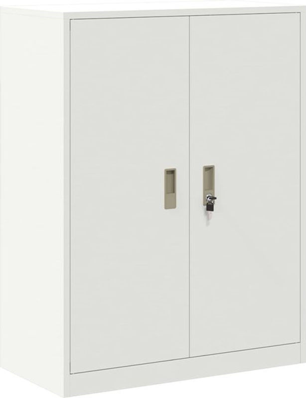 vidaXL Aktenschrank aus Stahl in Weiß im Modern Industrial Design, B/T/H: 80 x 40 x 105 cm - Bild 1