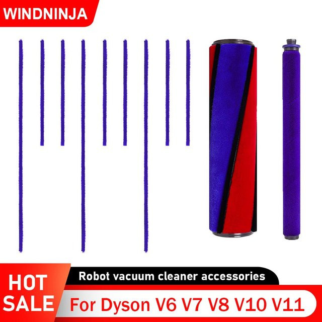 Dyson Ersatzteil-Set für V6 V7 V8 V10 V11: Bodenbürste mit Rollbürstenstange und weichen Plüschstreifen - Bild 1