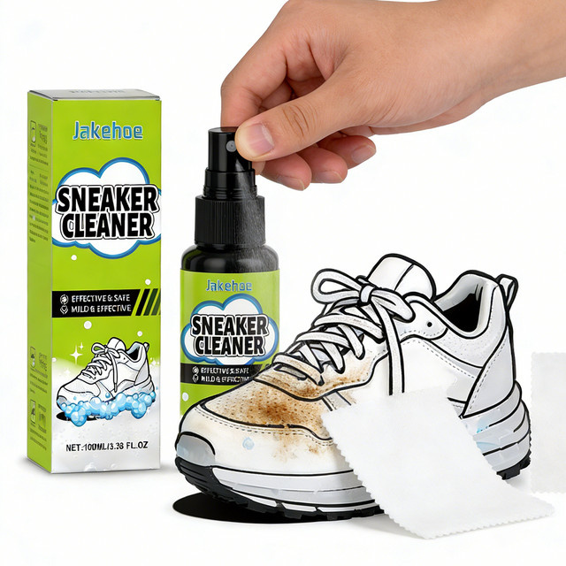 JAKEHOE Sneaker-Reinigungsset mit sanftem Schaum und Tuch, 100ml, Fleckenentferner und Vergilbungs-Entferner für deine Schuhe - Bild 1