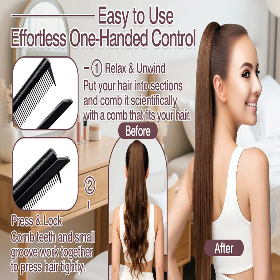 V-förmiger Haarglätter Kamm aus Weizenstroh, Unisex - Bild 2