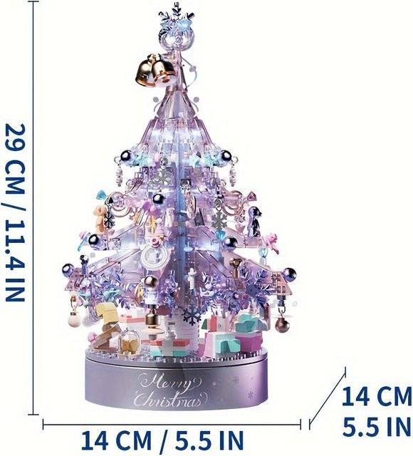LEGO Lila Weihnachtsbaum Spieluhr Bausteine, mit Lichtern und Geschenktüte, ab 14 Jahren - Bild 1
