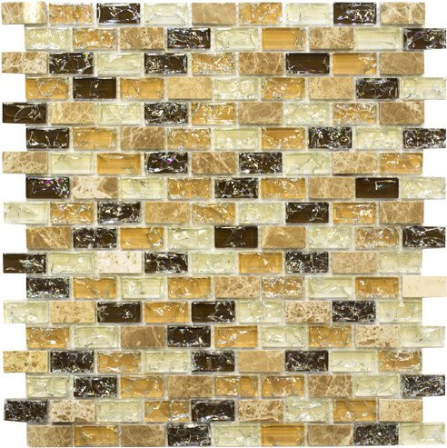 HuH Mosaik Mosaikfliese Ice Cube Wandbelag in Beige mit Steinoptik, Breite: 28,5 cm, Höhe: 30 cm - Bild 1