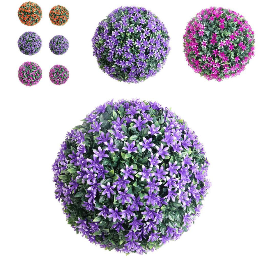 Hängende Blumenkugel aus Kunststoff von TheDailyPress in Grün, Lila, Orange oder Magenta, Durchmesser: 20 cm - Bild 2