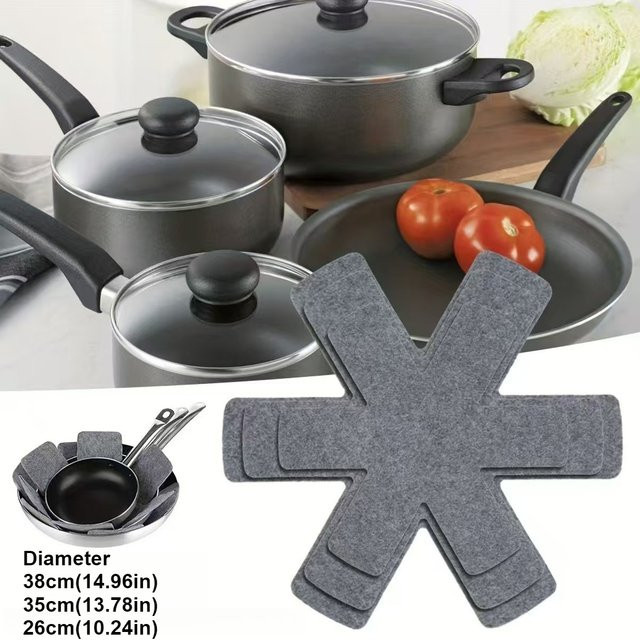 DUTRIEUX Filztopfdeckel Set in Grau, 12 Stück, hitzebeständige und kratzfeste Pads zum Schutz von Kochgeschirr und Backblechen - Bild 1