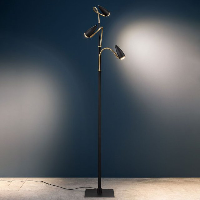 Catellani & Smith Cicloitalia Flex F3 Stehleuchte in Schwarz und Gold/Messing mit dimmbarer LED (3000K) - Bild 1