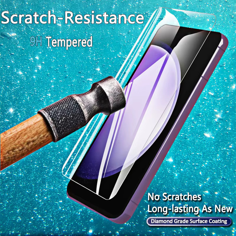 Samsung Galaxy S23 FE Displayschutzfolie aus gehärtetem Glas, 4er-Set, transparent/schwarz, 9H Härtegrad, kratzfest und fingerabdruckfreundlich - Bild 4
