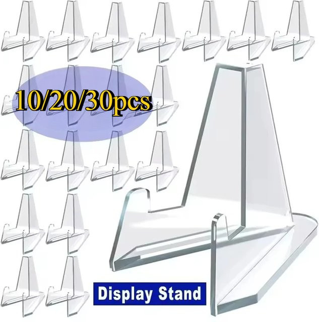Dreieckiger Acryl Kartenständer Mini Fotohalter für Münzen und Idole in Transparent - Bild 1