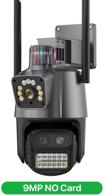 LS VISION 9MP 4K HD IP Outdoor PTZ Kamera mit Dual Screen, 8X Zoom, Wifi und Polizei-Licht Alarm in Schwarz - Bild 1